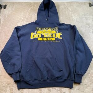 VTG 90's University of Michigan Wolverines Chalk Line Hoodie Sz XL Worn Faded